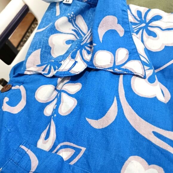 Ocean Assault Hawaii Camp Shirt/ Casual Button Down Men's Medium. Vintage. Blue. - Picture 9 of 9